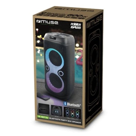 Altavoces Muse Fiesta sans fil 600 W Bluetooth avec effets LED