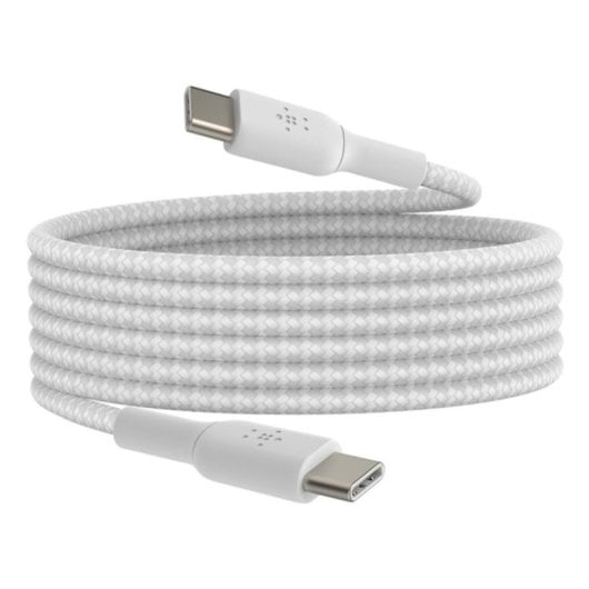 Cavo USB-C Belkin CAB004BT2MWH 2 m 60W Bianco Trecciato Nylon