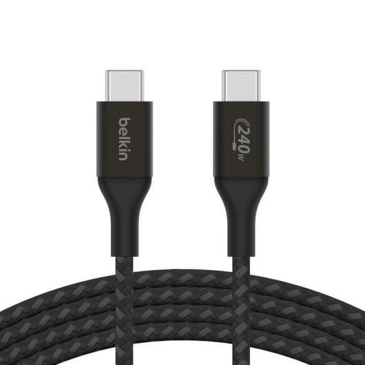Cavo USB-C Belkin CAB015bt2MBK 2 m 240W Nylon Nero Ricarica Rapida