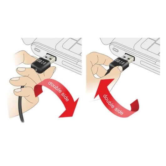 Adattatore DeLock 65520 USB 2.0 A maschio a A femmina placcato oro nero