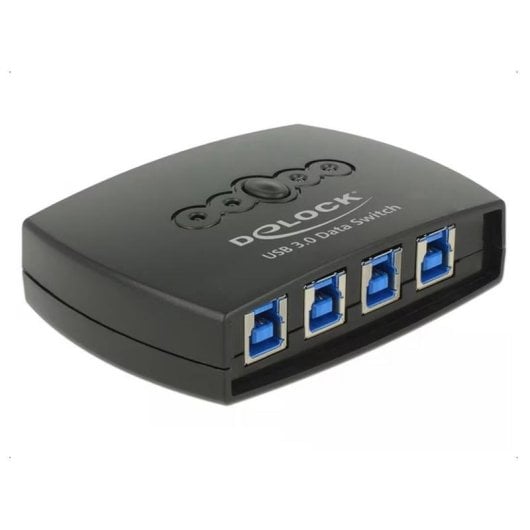 Interruptor USB DeLock 87724 4 Portas USB-B 1 Porta USB-A 5 Gbit/s Preto