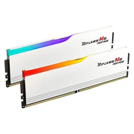 Memória RAM G.Skill Ripjaws M5 RGB F5-6000J3040G32GX2-RM5NRW 64GB 2x32GB DDR5 6000MHz CL30 AMD EXPO RGB Branco
