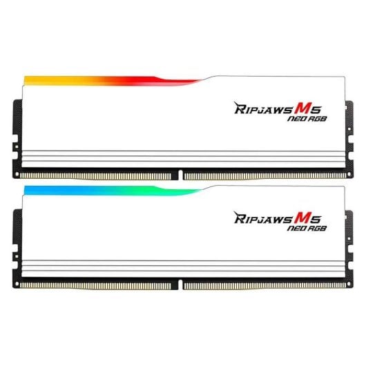 Memória RAM G.Skill Ripjaws M5 RGB F5-6000J3238G32GX2-RM5NRW 64GB Kit 2x32GB DDR5 6000MHz CL32 AMD EXPO Branco RGB