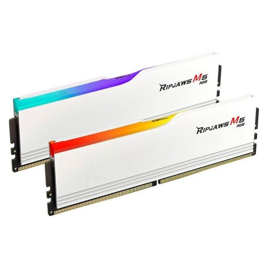 Memória RAM G.Skill Ripjaws M5 RGB F5-6000J2836G32GX2-RM5RW 64GB Kit DDR5 6000MHz CL28 XMP Heatsink Branco