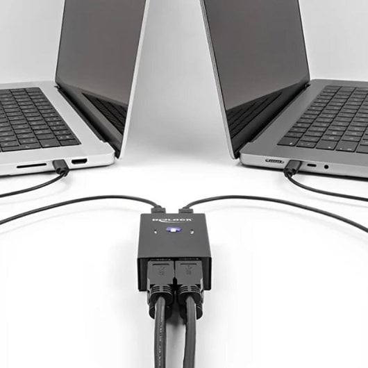 Switch USB DeLock 11505 2 PC a 4 periferiche USB 2.0 6 porte metallo