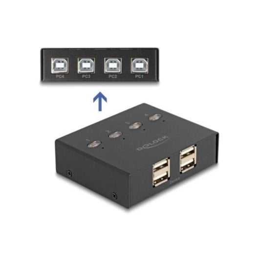 Commutateur USB DeLock 11507 8 ports USB 2.0 0,48 Gbit/s plastique noir