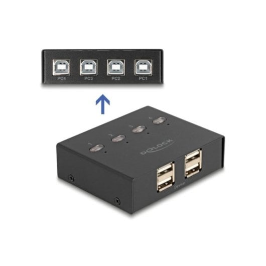 Interruptor DeLock 11507 USB 2.0 8 portas Switch Preto