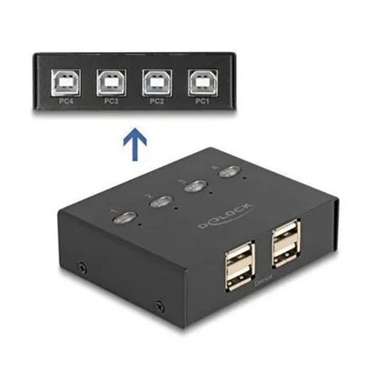 Interruptor DeLock 11507 USB 2.0 8 portas Switch Preto