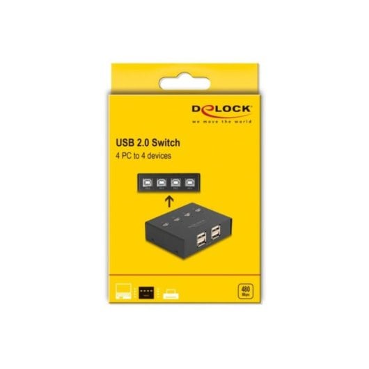 Commutateur USB DeLock 11507 8 ports USB 2.0 0,48 Gbit/s plastique noir
