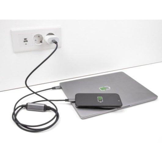 Cavo USB-C DeLock 81271 1,2 m Y 2xUSB-C Power Delivery 100W Nero Grigio