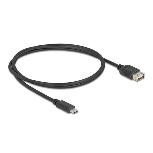 Cabo USB DeLock 81536 USB-C a USB-A 2.0 1 m Preto
