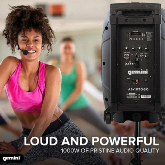 Altifalantes Gemini Full Range Bluetooth 1000W com FM e entrada XLR