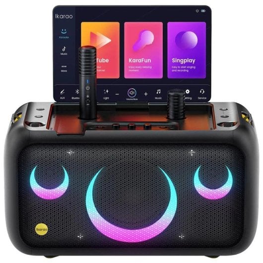 Enceintes Ikarao Karaoke Sans Fil 800W WiFi Bluetooth Ecran LCD 13,3"
