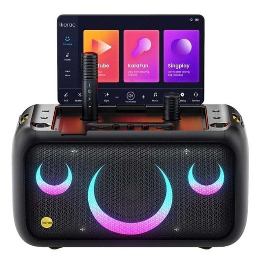 Enceintes Ikarao Karaoke Sans Fil 800W WiFi Bluetooth Ecran LCD 13,3"