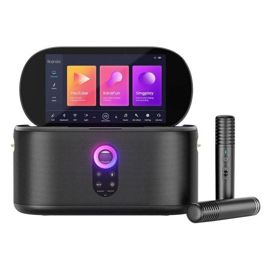 Altifalantes Ikarao Karaoke Portátil WiFi Bluetooth 300W Ecrã 10,1" 2 Microfones