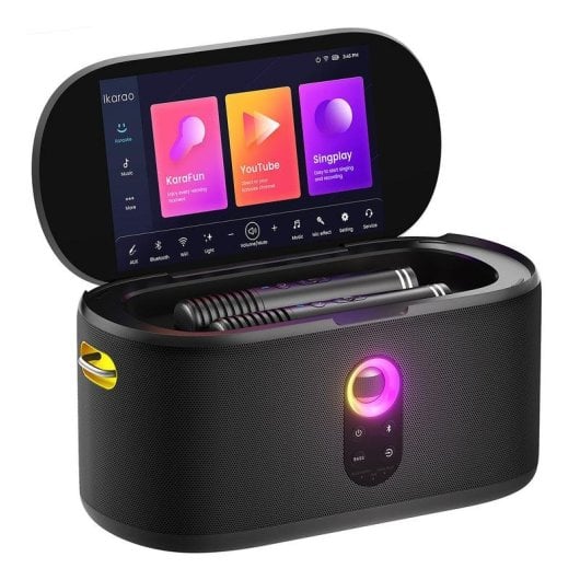 Altifalantes Ikarao Karaoke Portátil WiFi Bluetooth 300W Ecrã 10,1" 2 Microfones
