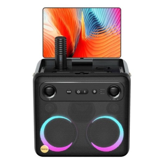 Altifalantes Ikarao Karaoke sem fios 600W com Wi-Fi, Bluetooth 5.3 e ecrã tátil