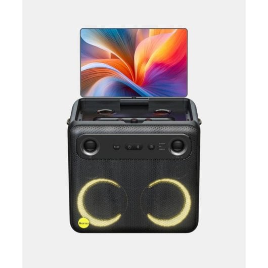 Altifalantes Ikarao Karaoke sem fios 600W com Wi-Fi, Bluetooth 5.3 e ecrã tátil
