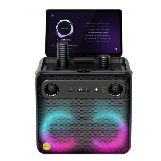 Altifalantes Ikarao Karaoke sem fios 600W com Wi-Fi, Bluetooth 5.3 e ecrã tátil