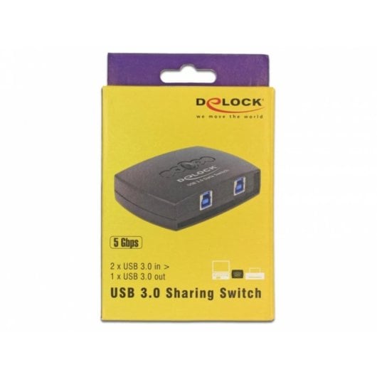 Interruttore USB DeLock 87723 2 Ingressi USB-B 1 Uscita USB-A 5 Gbit/s Nero
