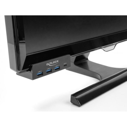 Hub DeLock 4 porte 5 Gbps modello 64284 USB-A USB-C corpo in alluminio