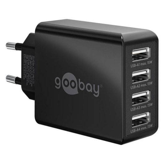 Régua Goobay 44953 4 USB-A 30 W Proteção Sobreintensidade e Sobreaquecimento