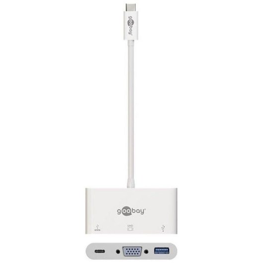 Adapter Goobay 62100 USB-C zu VGA USB-A Weiß 0,15 m