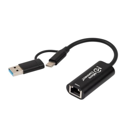 Adaptador MicroConnect MC-USBACNET2.5G USB-C a RJ-45 2,5 GbE 0,2 m Negro
