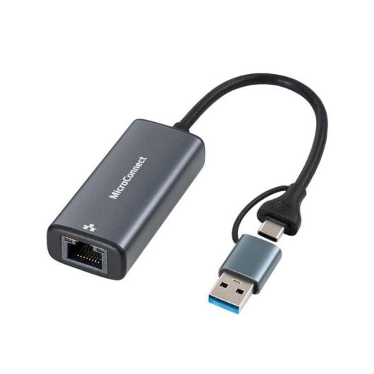 Adaptador MicroConnect MC-USBACNET2.5G USB-C a RJ-45 2,5 GbE 0,2 m Negro
