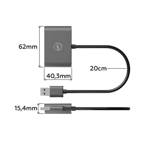 Adaptateur Mobility Lab ML312842 USB-A vers HDMI et VGA 20 cm