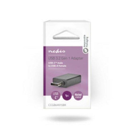 Adattatore USB Nedis CCGB64915BK USB-A Femmina USB-C Maschio 3.2 Gen 1 Nero