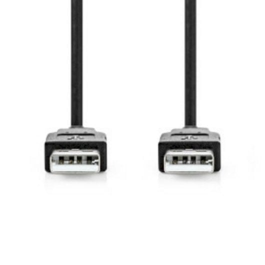 Câble USB NEDIS CCGL60000BK20 2 m USB-A vers USB-A Noir