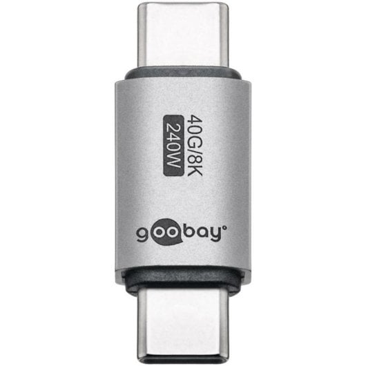 Adaptador USB-C Goobay 74448 Macho-Macho USB4 40Gbps 240W Plata