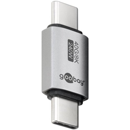 Adaptador USB-C Goobay 74448 Macho-Macho USB4 40Gbps 240W Plata