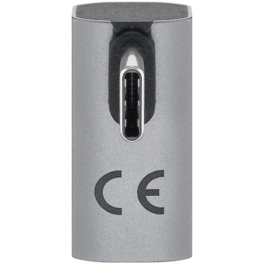 Adaptador de género USB-C Goobay 74443 macho a hembra ángulo 90° aluminio plata