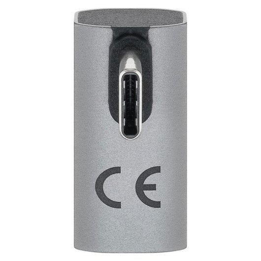 Adaptador de género USB-C Goobay 74443 macho a hembra ángulo 90° aluminio plata