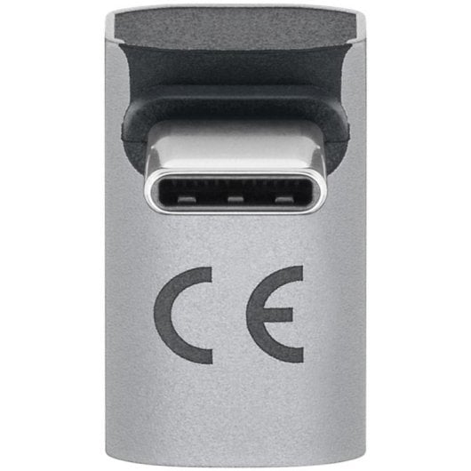 Adaptador USB-C Goobay 74442 macho a hembra en ángulo 90° plateado