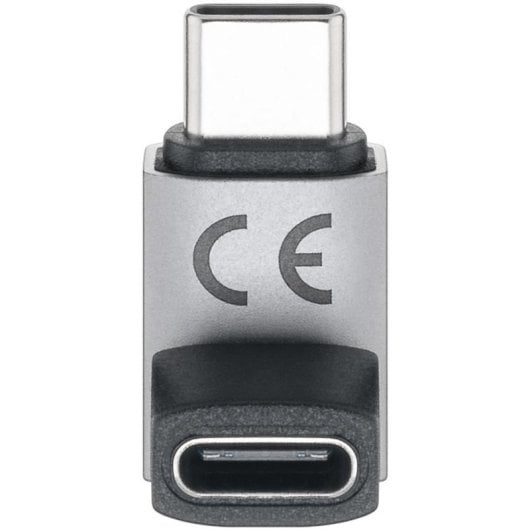 Cambiador de género Goobay 74444 USB-C macho-hembra acodado 90° aluminio
