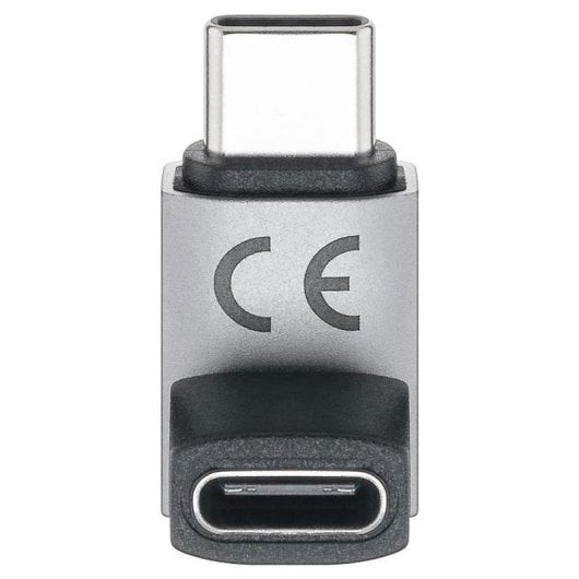 Cambiador de género Goobay 74444 USB-C macho-hembra acodado 90° aluminio