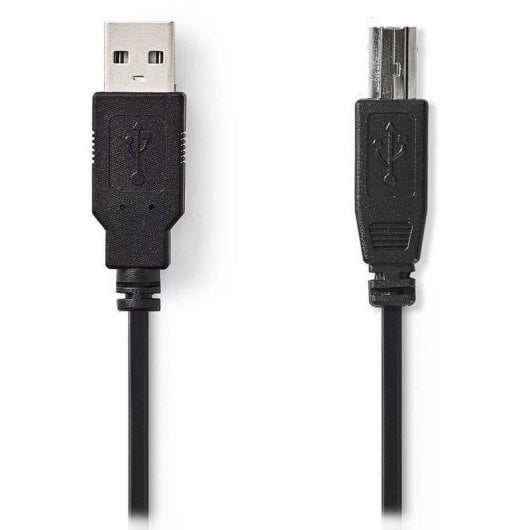 Cable USB Nedis CCGL60100BK10 A a B macho 1 m negro alta velocidad