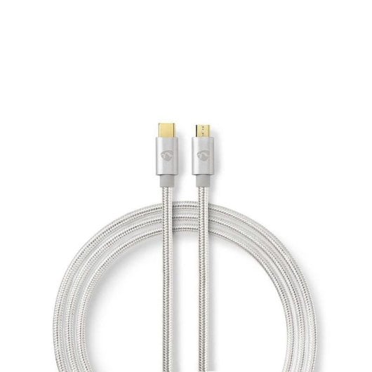 USB-Kabel NEDIS CCTB60650AL20 2m Aluminium Micro-USB B zu USB C Nylon