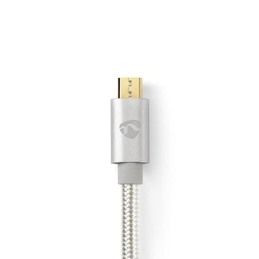 USB-Kabel NEDIS CCTB60650AL20 2m Aluminium Micro-USB B zu USB C Nylon