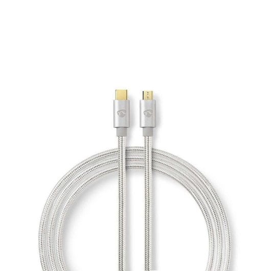 USB-Kabel NEDIS CCTB60650AL20 2m Aluminium Micro-USB B zu USB C Nylon
