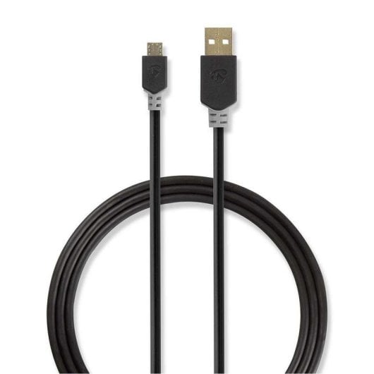 USB-Kabel NEDIS CCBW60500AT10 1 m USB-A auf Micro-USB-B vergoldet Anthrazit