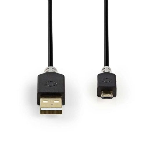 USB-Kabel NEDIS CCBW60500AT10 1 m USB-A auf Micro-USB-B vergoldet Anthrazit