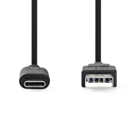 Cable USB Nedis CCGL61650BK10 1 m USB-A a USB-C 10 Gbps Negro