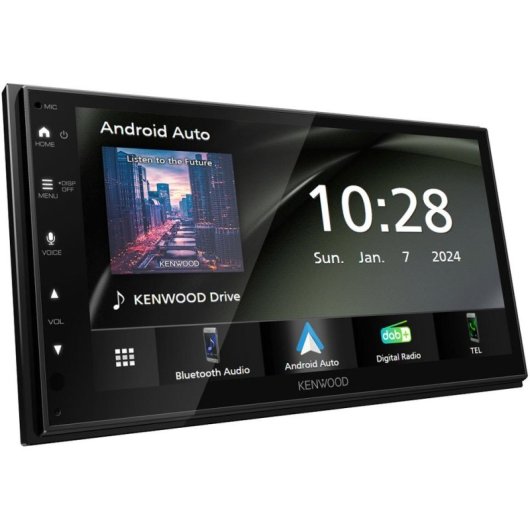 Receptor multimedia Kenwood DMX5023DABS Bluetooth DAB+ CarPlay Android Auto pantalla 6,8"