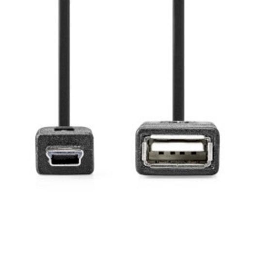 Cable USB Nedis CCGB60315BK02 0,2 m USB 2.0 A Macho a A Hembra Negro