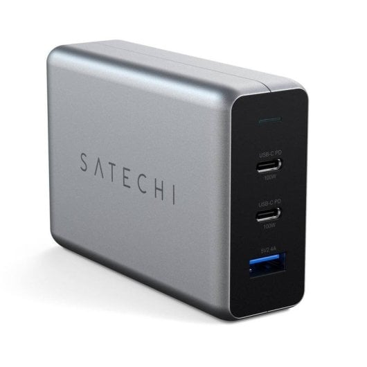 Caricatore Satechi ST-TC100GM-EU 100W GaN 2x USB-C PD 1x USB-A Grigio