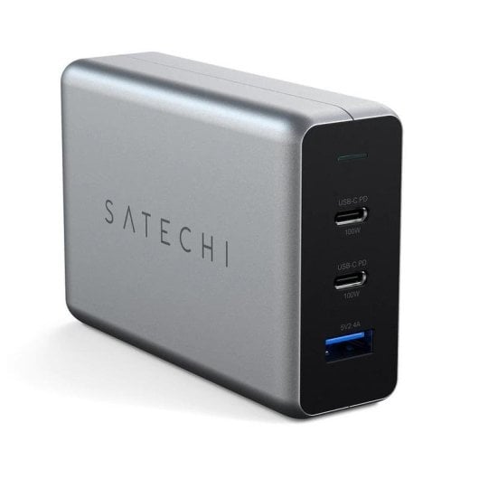Caricatore Satechi ST-TC100GM-EU 100W GaN 2x USB-C PD 1x USB-A Grigio